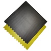 Gym floor mats / 100 x 100 x 4.0 cm / Jigsaw Interlocking Judo Matts / Black-Yellow
