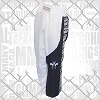 FIGHTERS - Kick-Boxing Hosen / Satin / Weiss-Schwarz / XS