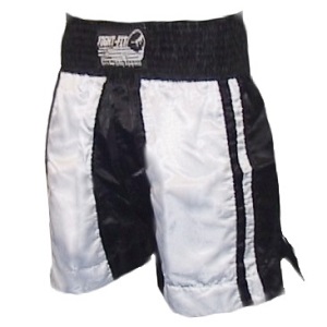 FIGHT-FIT - Short de Boxe / Noir-Blanc / XL