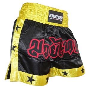 FIGHTERS - Pantalones Muay Thai / Negro-Amarillo / Large