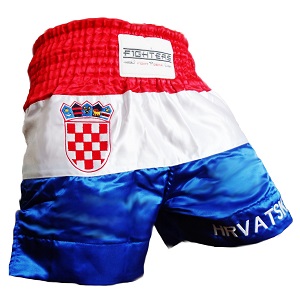 FIGHTERS - Pantaloncini Muay Thai / Croazia-Hrvatska / Grb / XXL