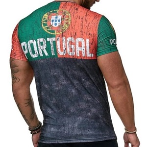 FIGHTERS - T-Shirt / Portugal  / Rojo-Verde-Negro / XL