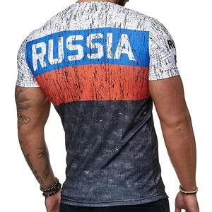 FIGHTERS - T-Shirt / Russia / White-Blue-Red-Black / XL