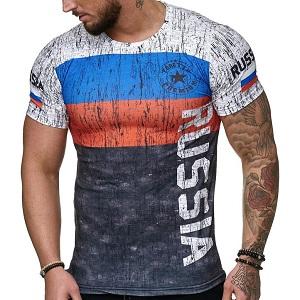 FIGHTERS - T-Shirt / Russia / Bianco-Rosso-Blu-Nero / XL