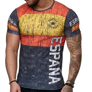 FIGHTERS - T-Shirt / Spagna-España / Rosso-Giallo-Nero / XL