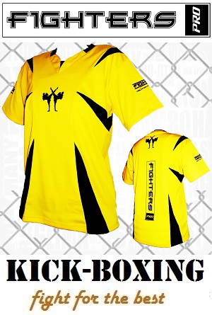 FIGHTERS - Kick-Boxing Shirt / Competition / Yellow / Large