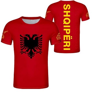 FIGHTERS - T-Shirt / Albania-Shqipëri / Red-Yellow / Large