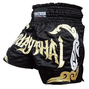 FIGHTERS - Shorts de Muay Thai / Noir-Or / Small