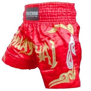 FIGHTERS - Pantalones Muay Thai / Rojo-Oro / Medium