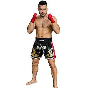 FIGHTERS - Thaibox Shorts / Elite Pro Fighters / Schwarz-Rot / Small