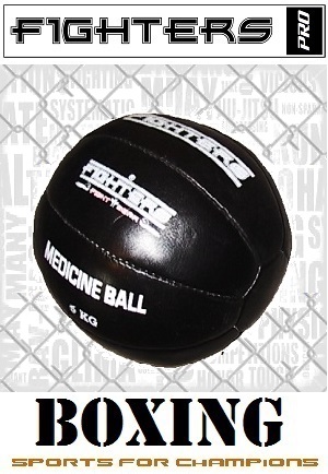 FIGHT-FIT - Medicine Ball / Cowhide Leather / Black / 3 kg