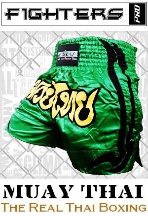 FIGHTERS - Muay Thai Shorts / Green / Large
