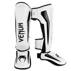 Venum - Espinilleras / Elite / Blanco-Negro / Large