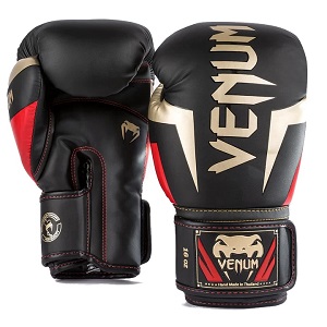 Venum - Boxing Gloves / Elite / Black-Gold-Red / 14 oz
