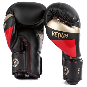 Venum - Boxing Gloves / Elite / Black-Gold-Red / 14 oz